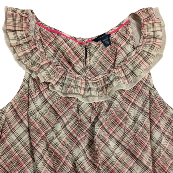 Tommy Hilfiger Plaid Ruffle Top Fem Lightweight - Fall Chic - Picture 3 of 9